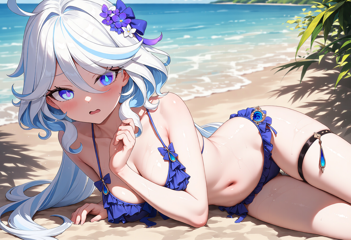 furina on beach