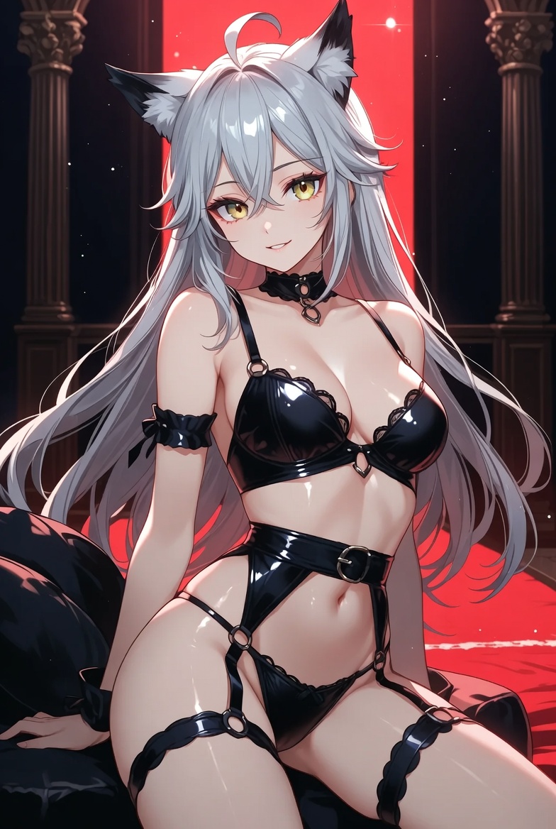 Anime Art: Black Lace Bikini