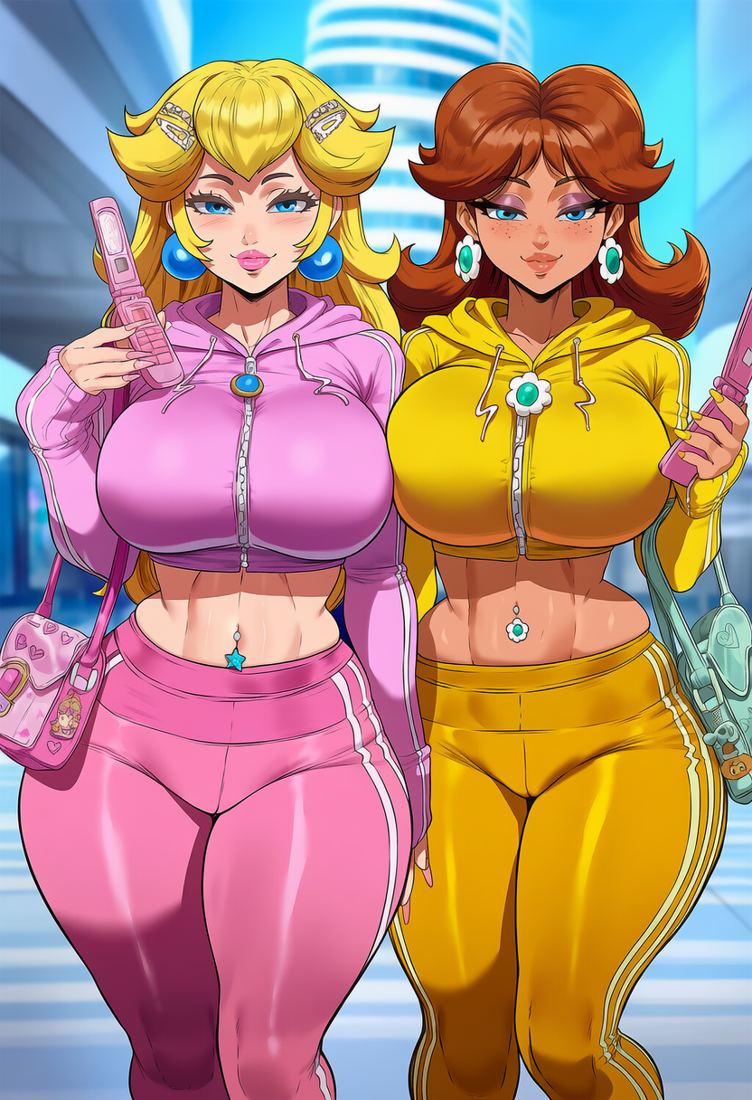 Two Cartoon Characters Standing Together