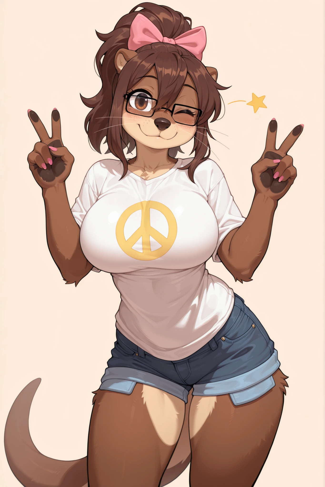 Furry Female Peace Sign