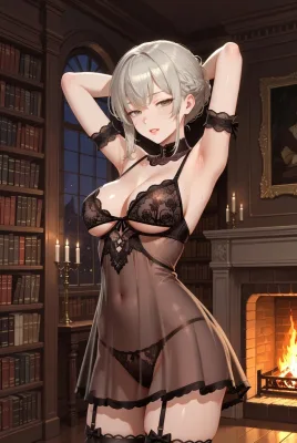 Busty Brunette in Lace Lingerie