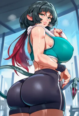 Furry Catgirl with Tail and Whiskers