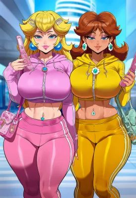 Two Cartoon Characters Standing Together